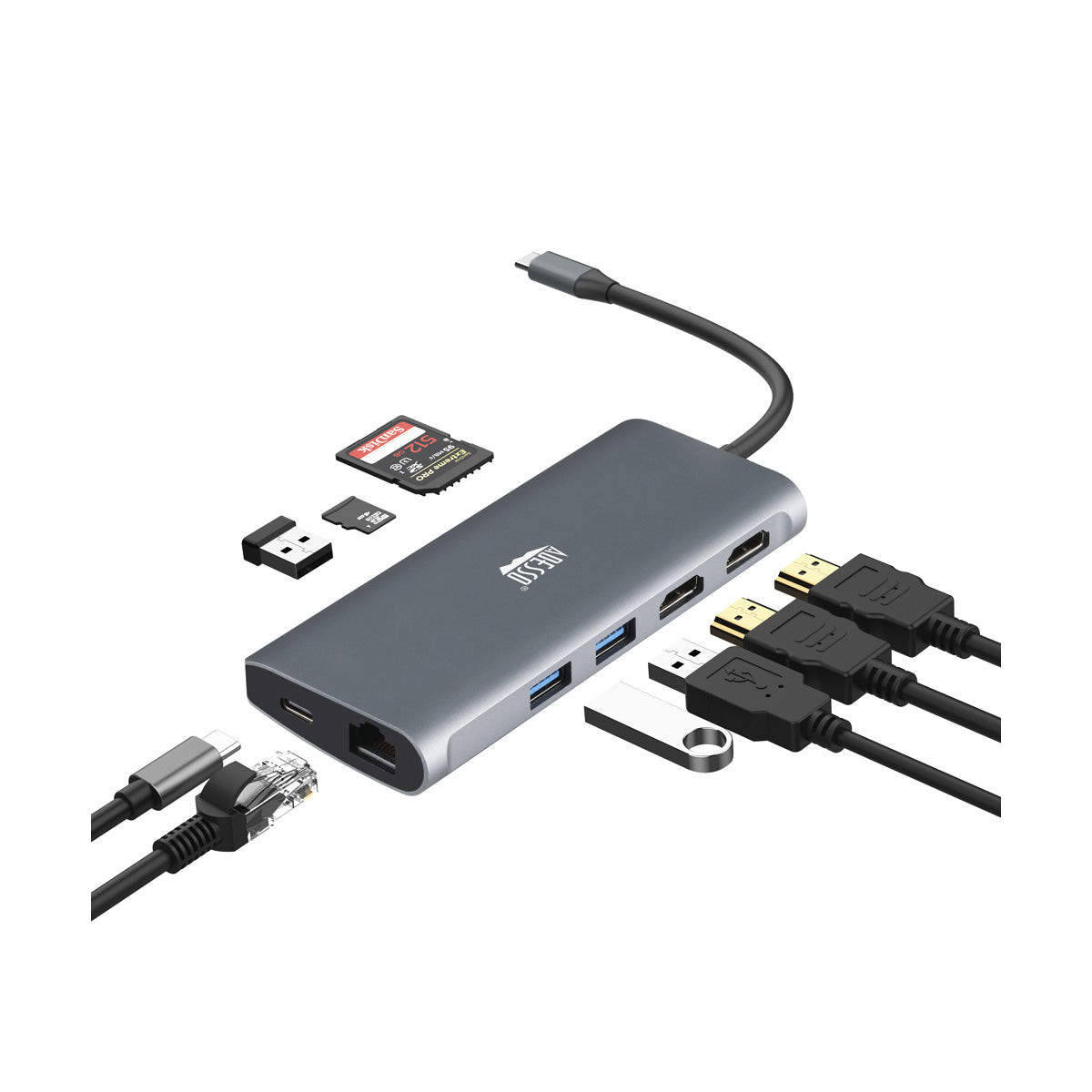 Adesso 9-in-1 USB-C Multi-Port Docking Station