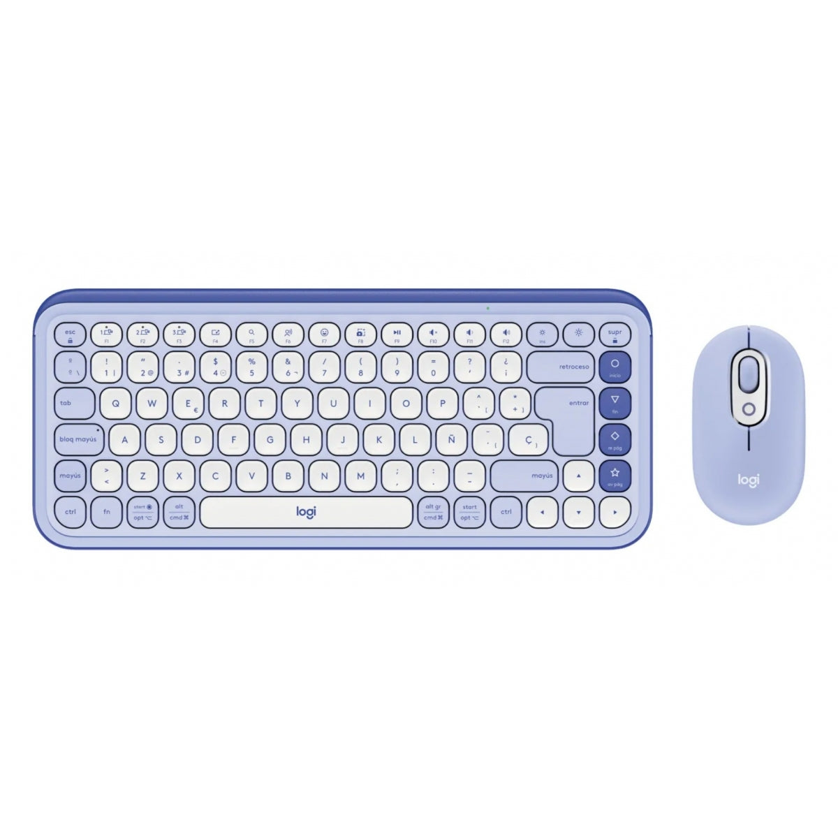 Kit Teclado Y Mouse Logitech Pop Icon Español Lila