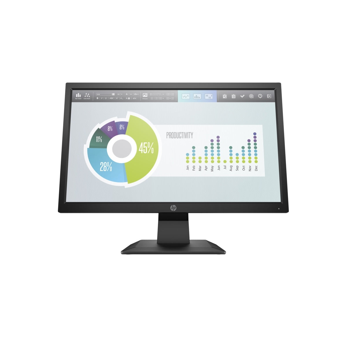 Monitor Led Hp P204v De 19.5 , Resolución 1600 X 900, 5 Ms