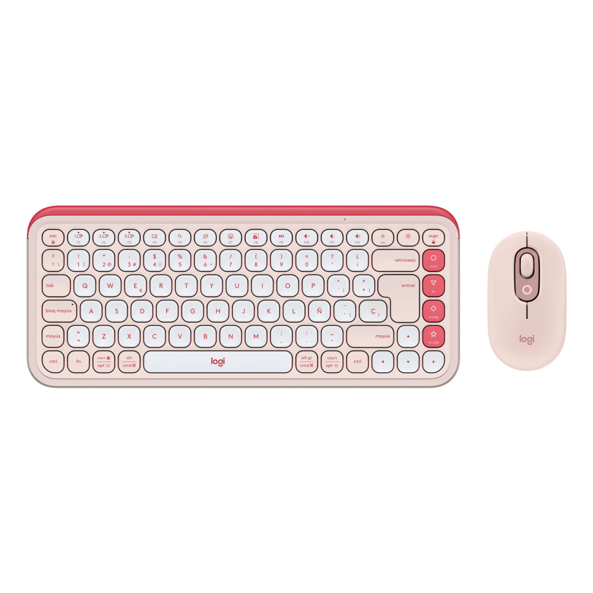 Kit Teclado Y Mouse Logitech Pop Icon Español Rosa